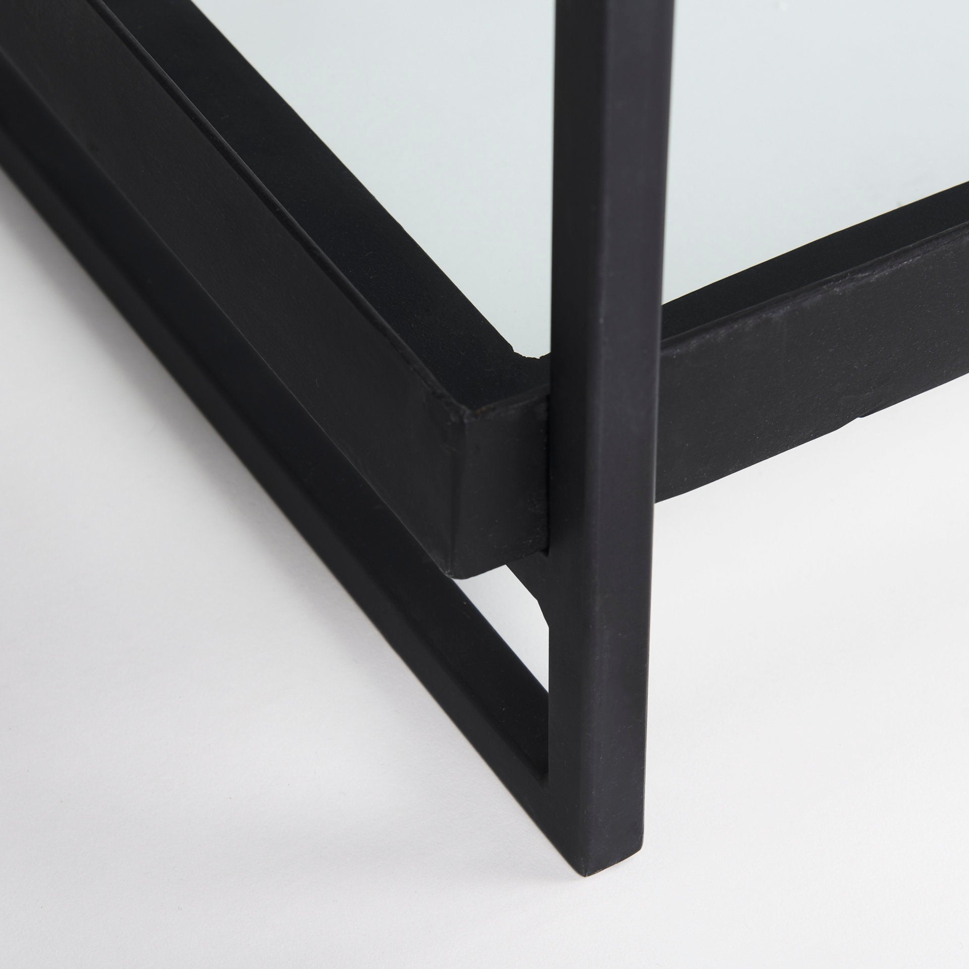 Trey Console Table- Black Metal & Glass