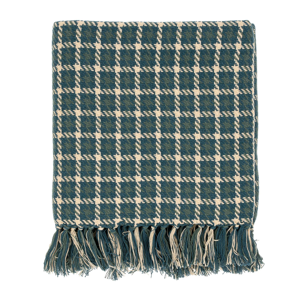 Indaba- Houndstooth Throw, Teal