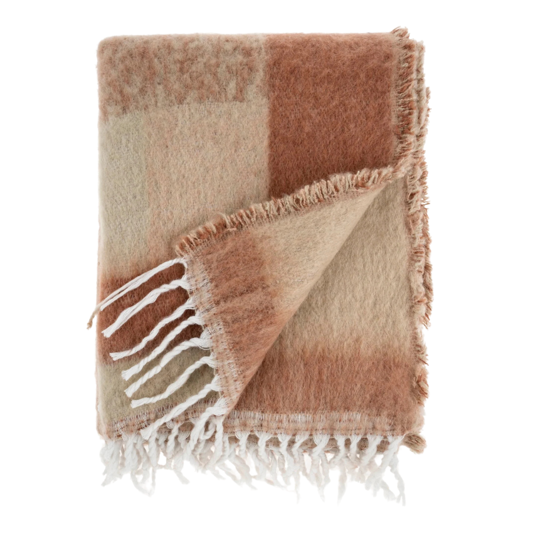 Geo Jacquard Throw Brown (Special Order)