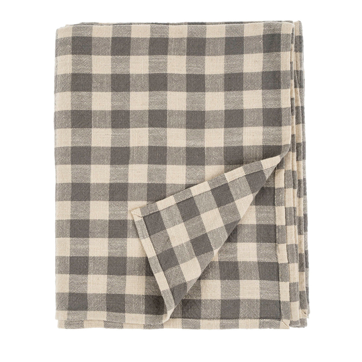 Indaba- Somerset Gingham Tablecloth, Grey