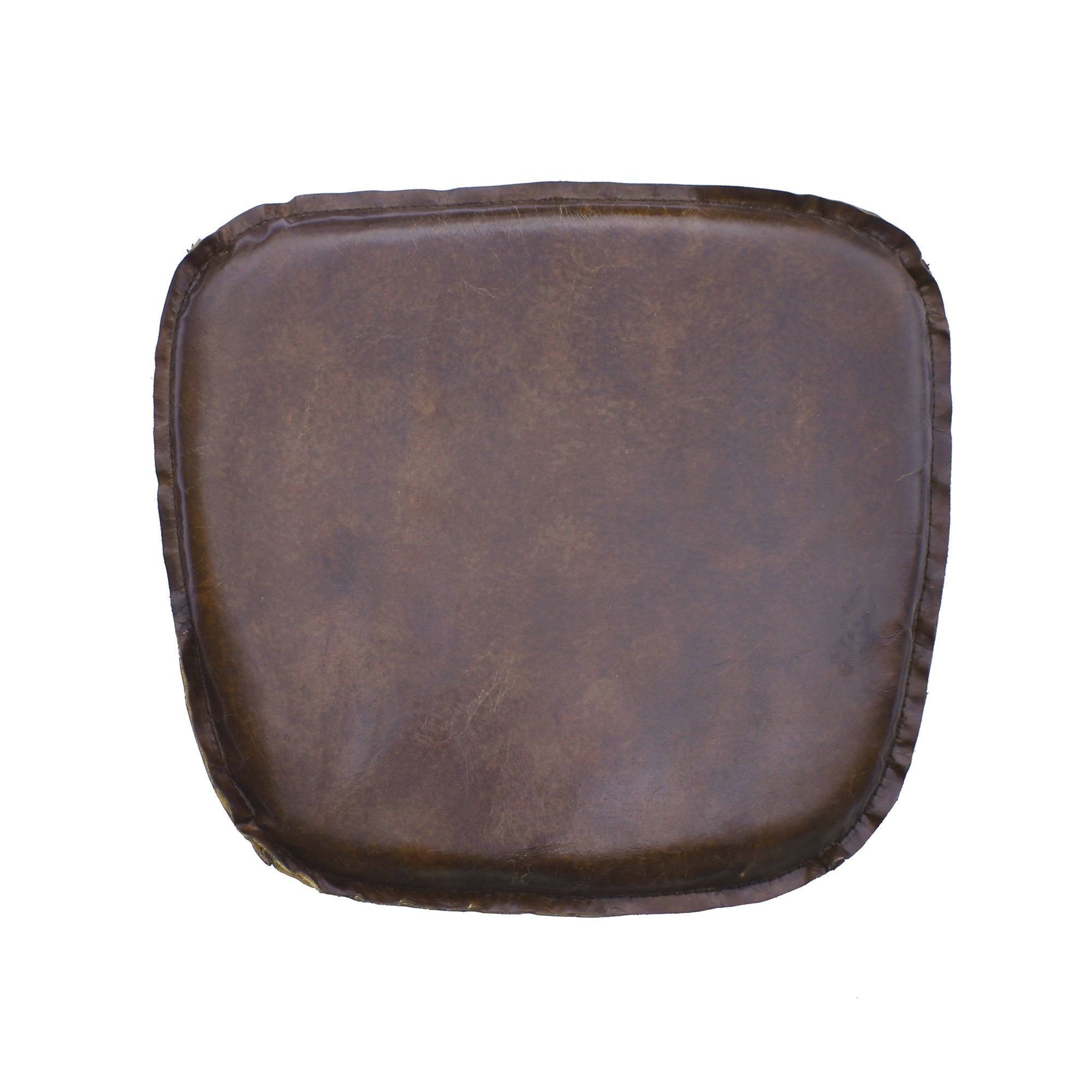 Metal Crossback Leather Cushion Seat - Vintage Brown