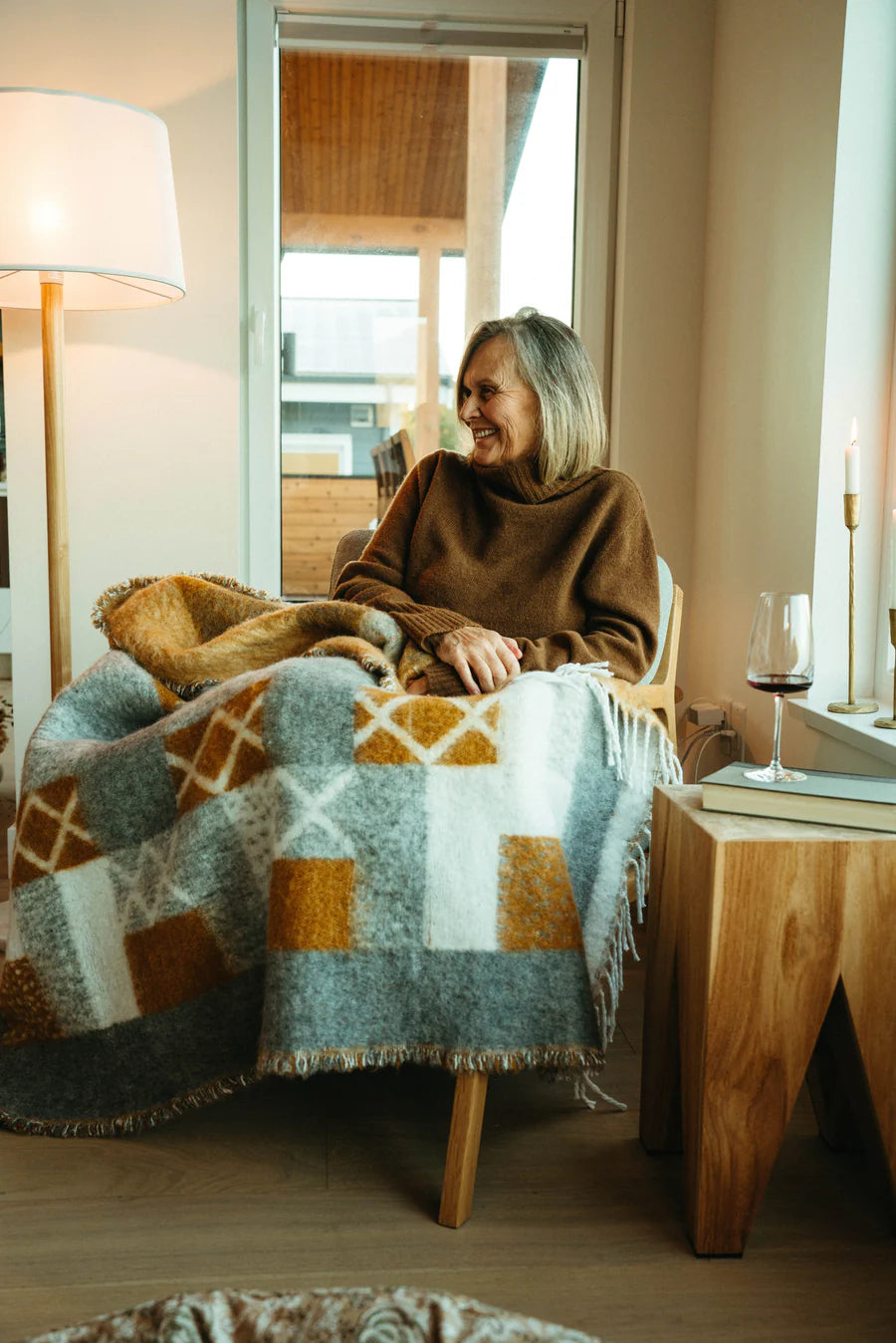 Indaba- Geo Jacquard Throw, Amber