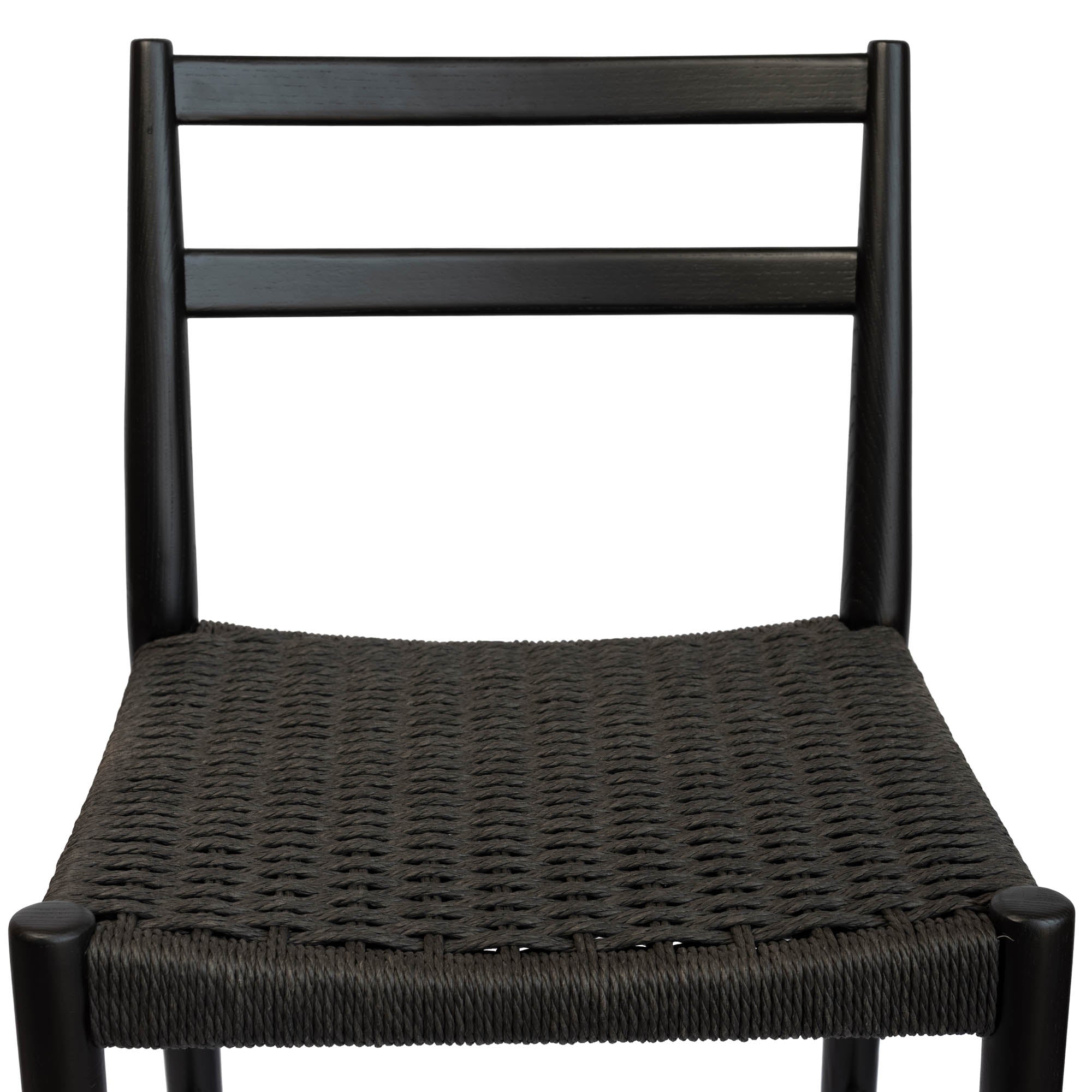 Jakarta Counter Stool with Back - Black/Black Woven Seat