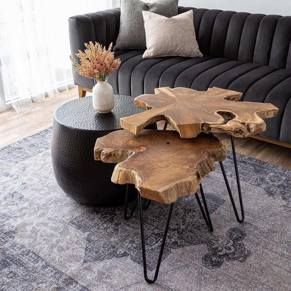 Live edge shop nesting tables