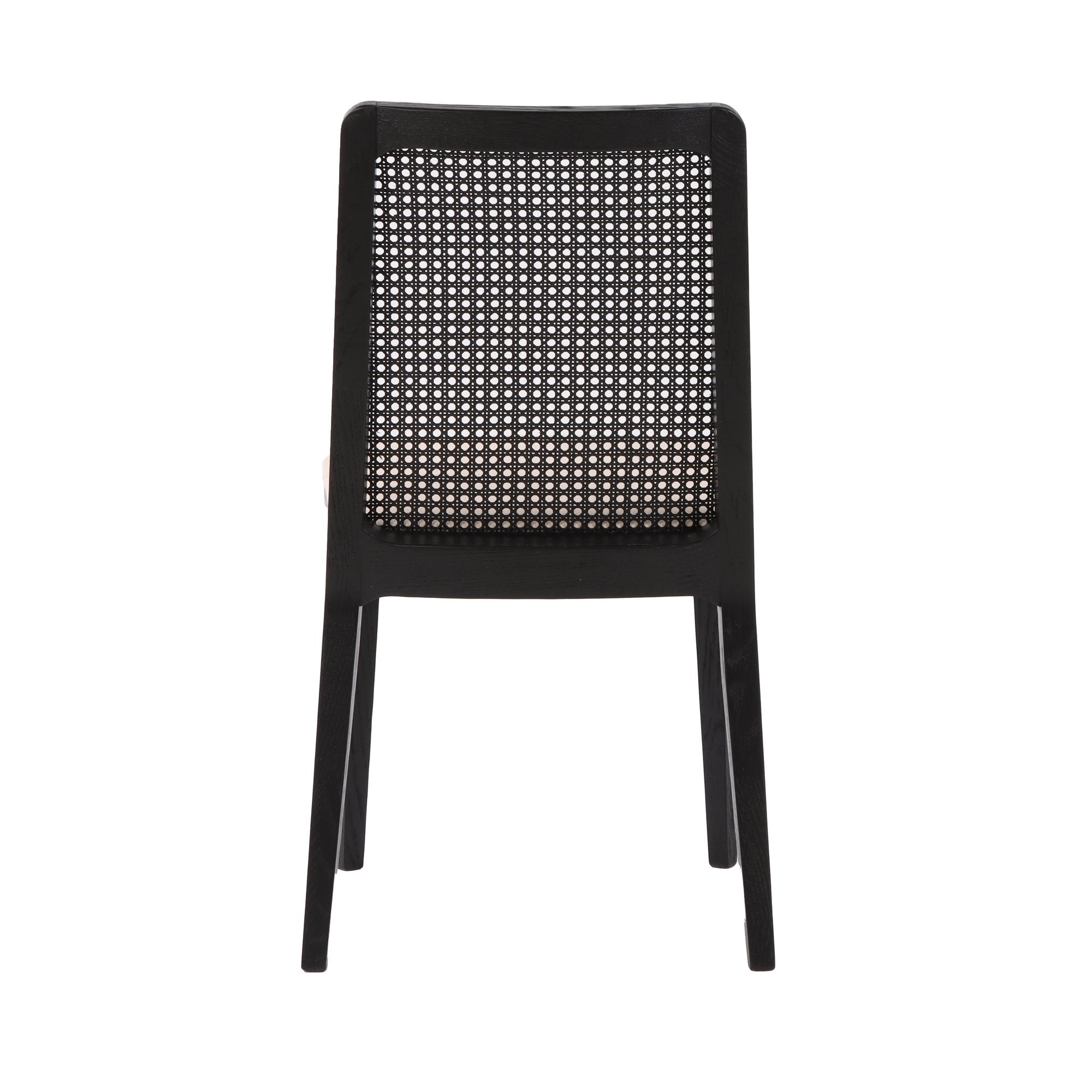 Cane Dining Chair - Oyster Linen/Black Frame