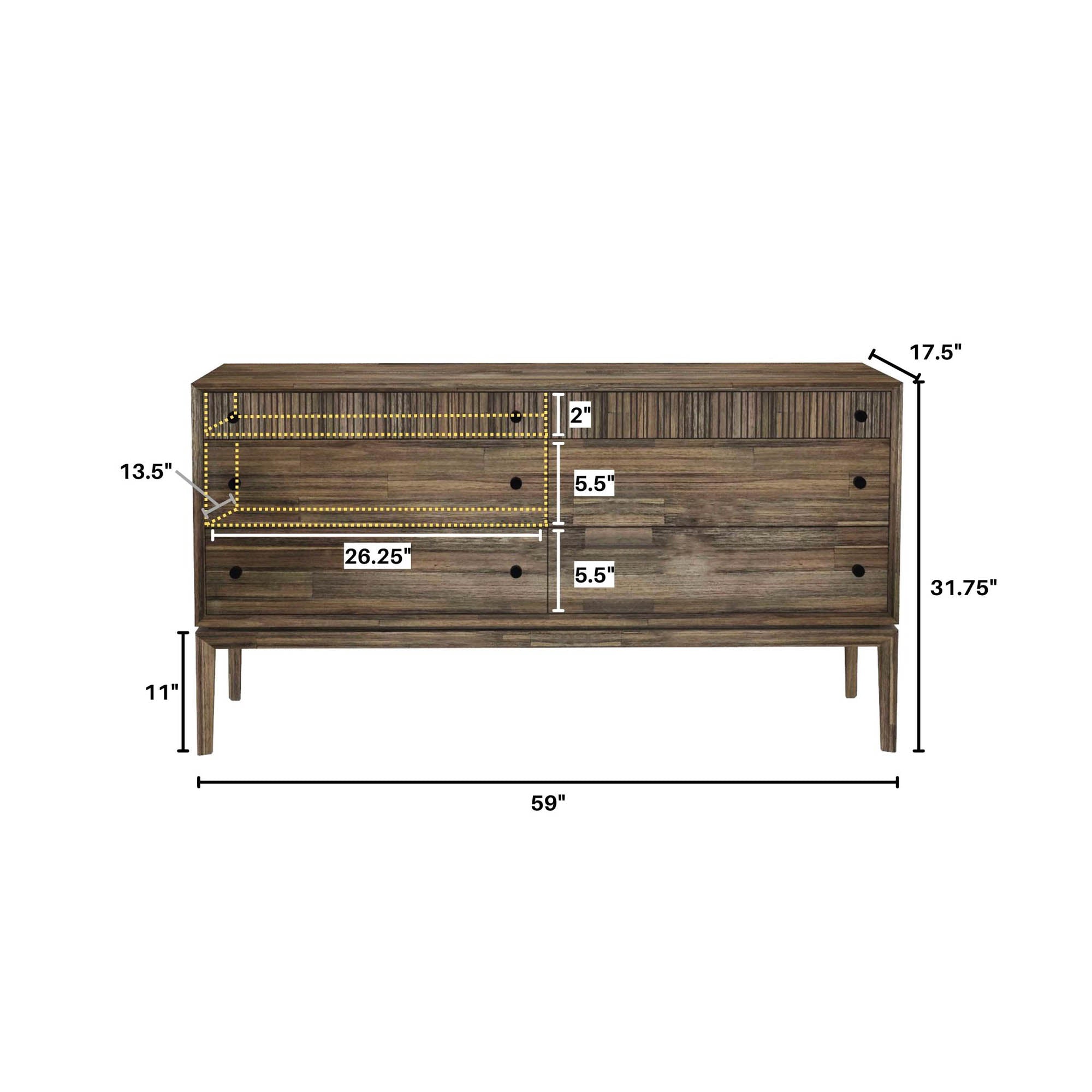 West Dresser 6 Drawers