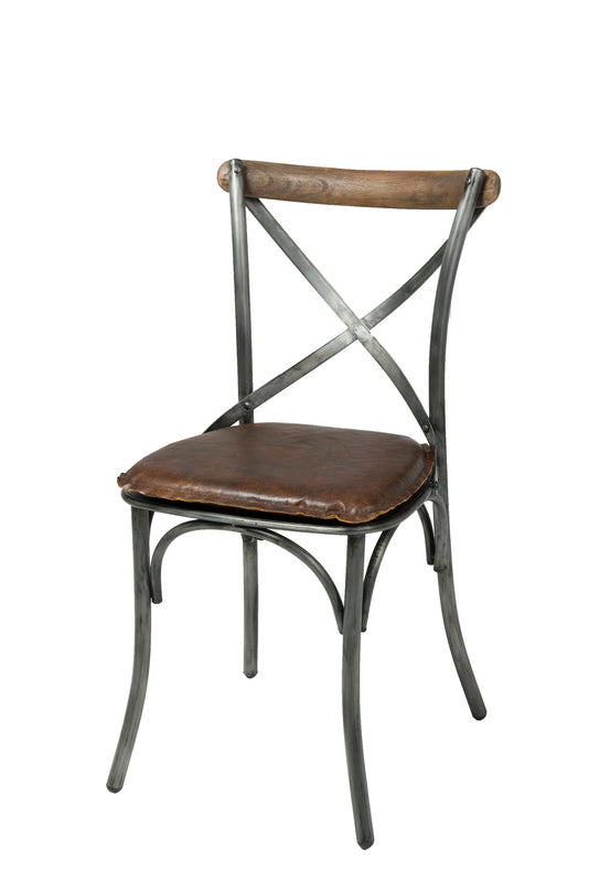 Metal Cross Back Modern Farmhouse Dining Chair