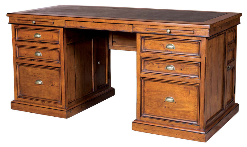 Coast Double  Pedestal Desk African Dusk Finish