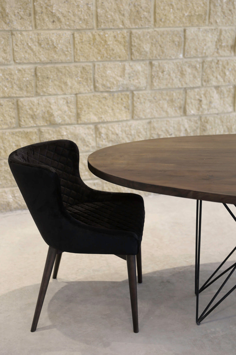 Mila Modern Dining | Kitchen Chair - Black Velvet