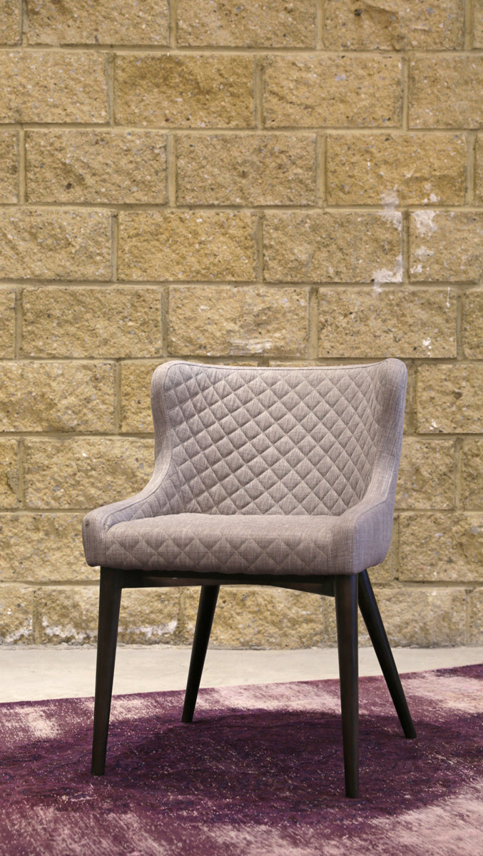 Mila Modern Dining Chair | Kitchen Chair-  Light Grey Fabric