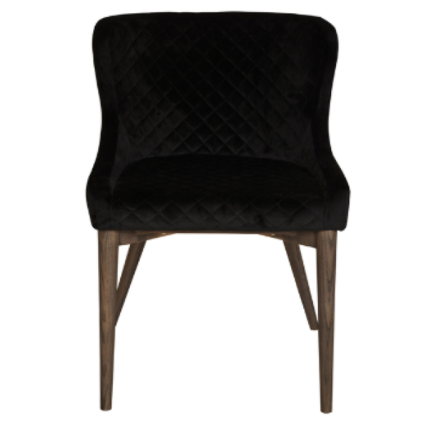 Mila Modern Dining | Kitchen Chair - Black Velvet