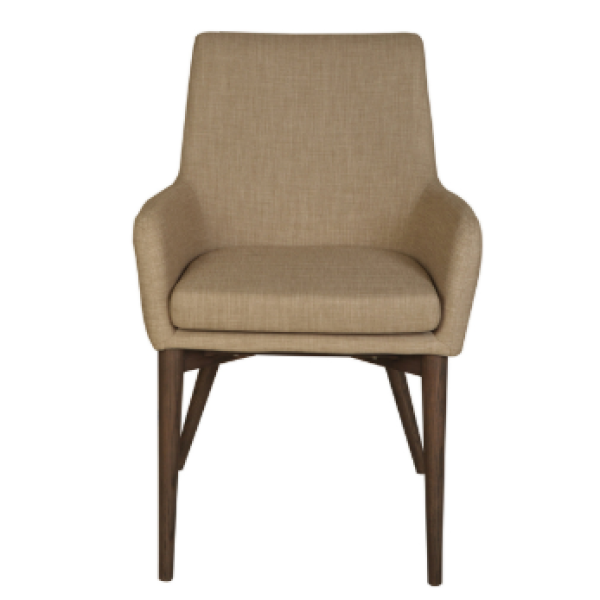 Fritz Dining Arm Chair - Beige Fabric