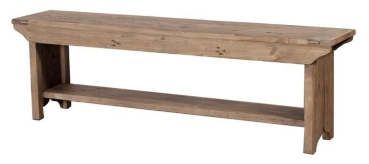 Farmhouse Long Entry Bench-Sundried Finish