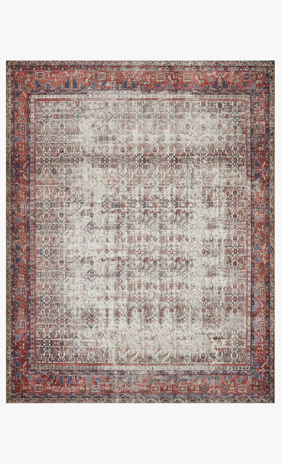 Layla Area Rug Ivory / Brick