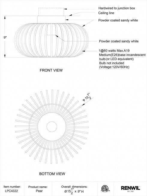 Pear Ceiling Light