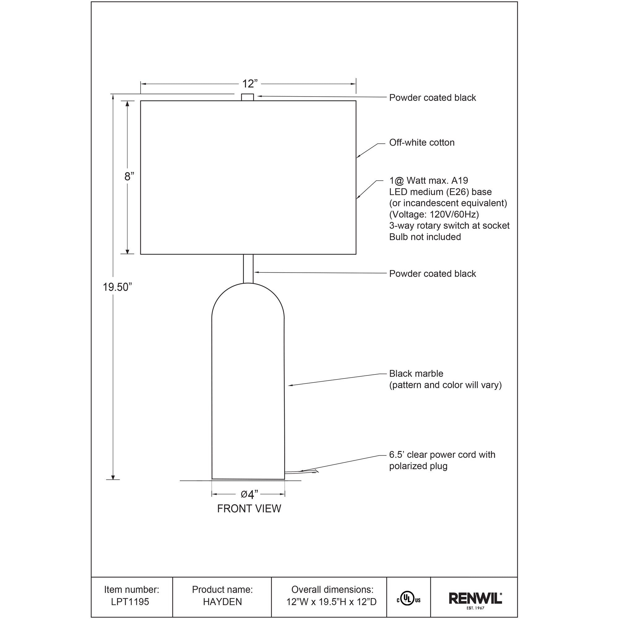 Hayden Table Lamp