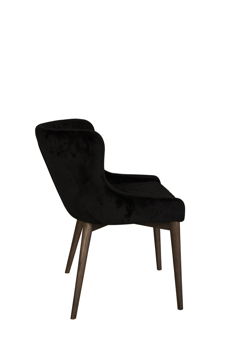 Mila Modern Dining | Kitchen Chair - Black Velvet