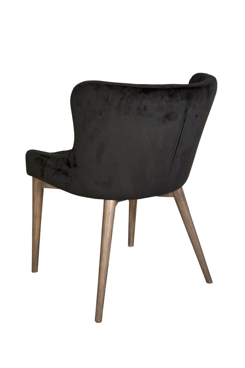 Mila Modern Dining | Kitchen Chair - Black Velvet