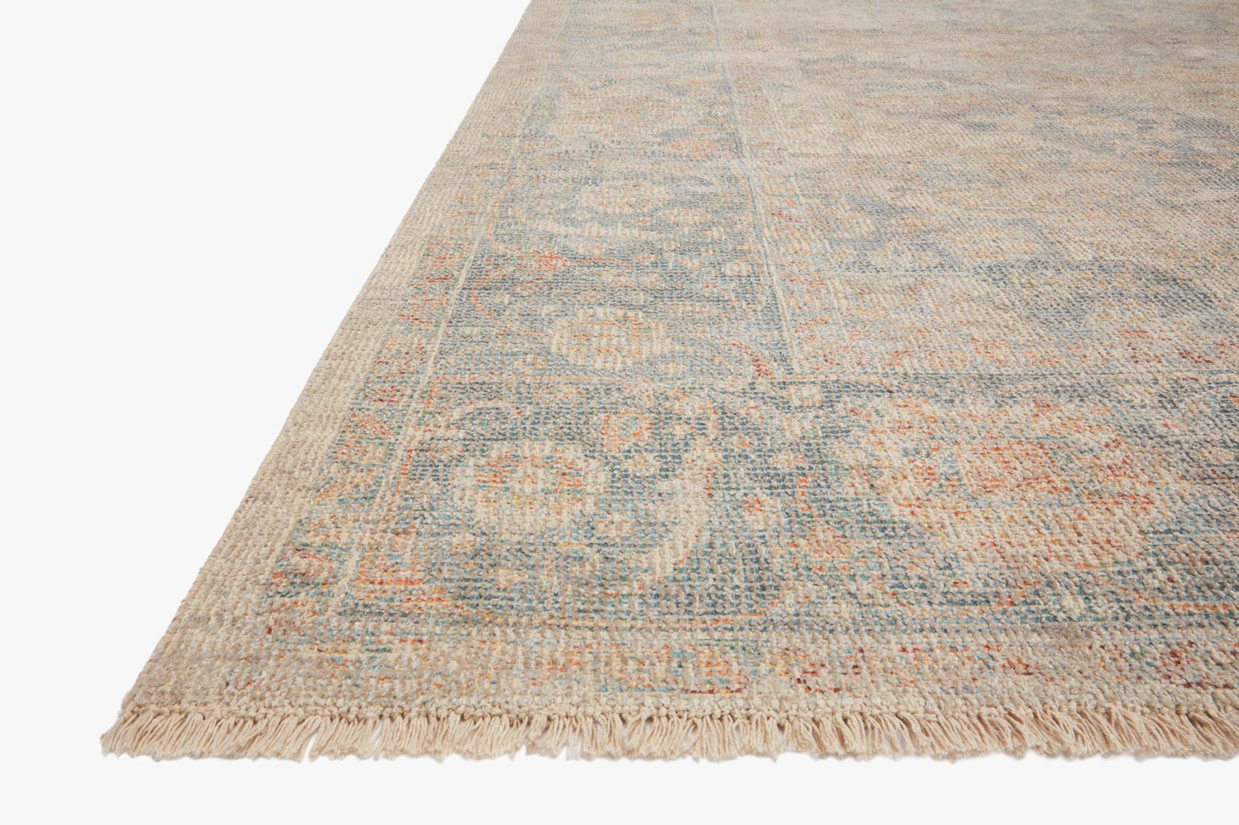 Priya Area Rug Bone / Bluestone