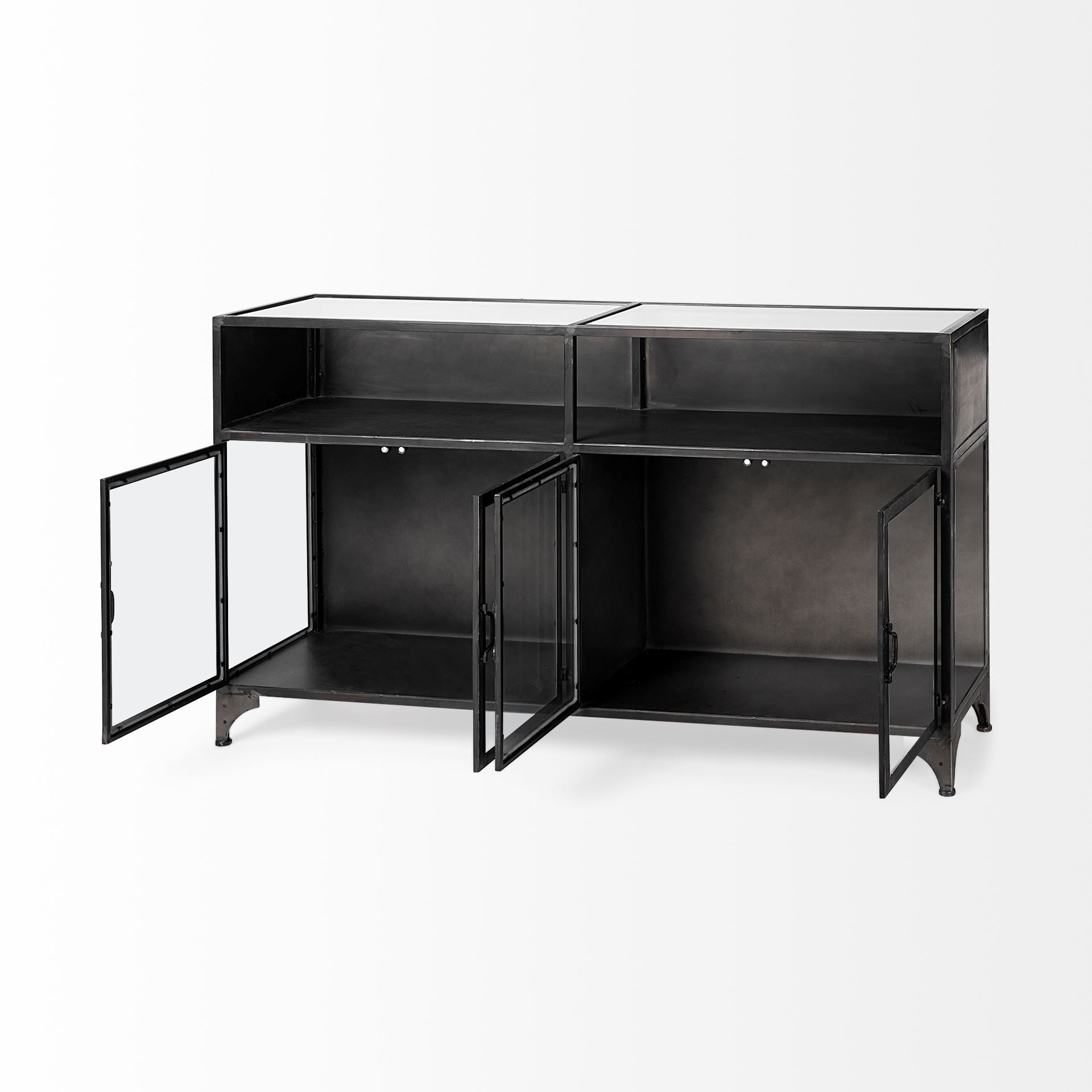 Pender Industrial Sideboard-Glass & Steel