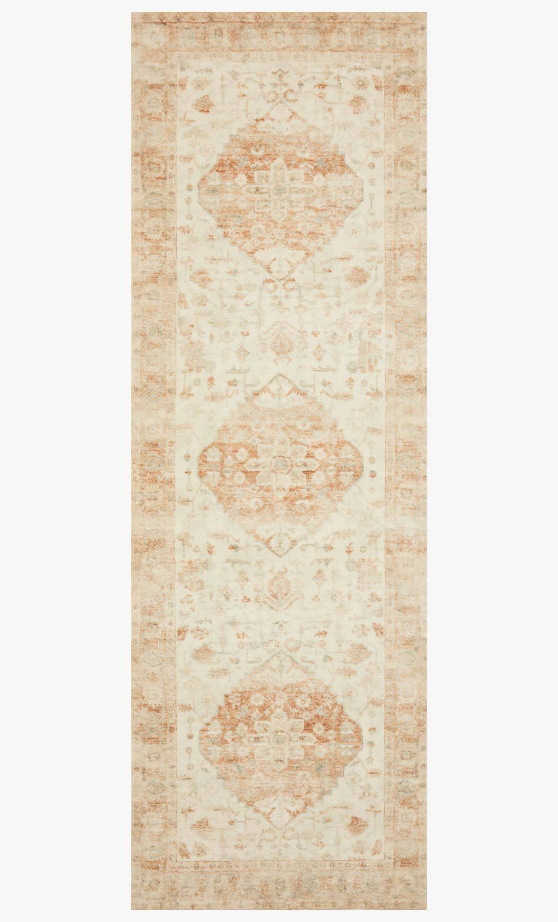 Rosette Area Rug Ivory / Terracotta