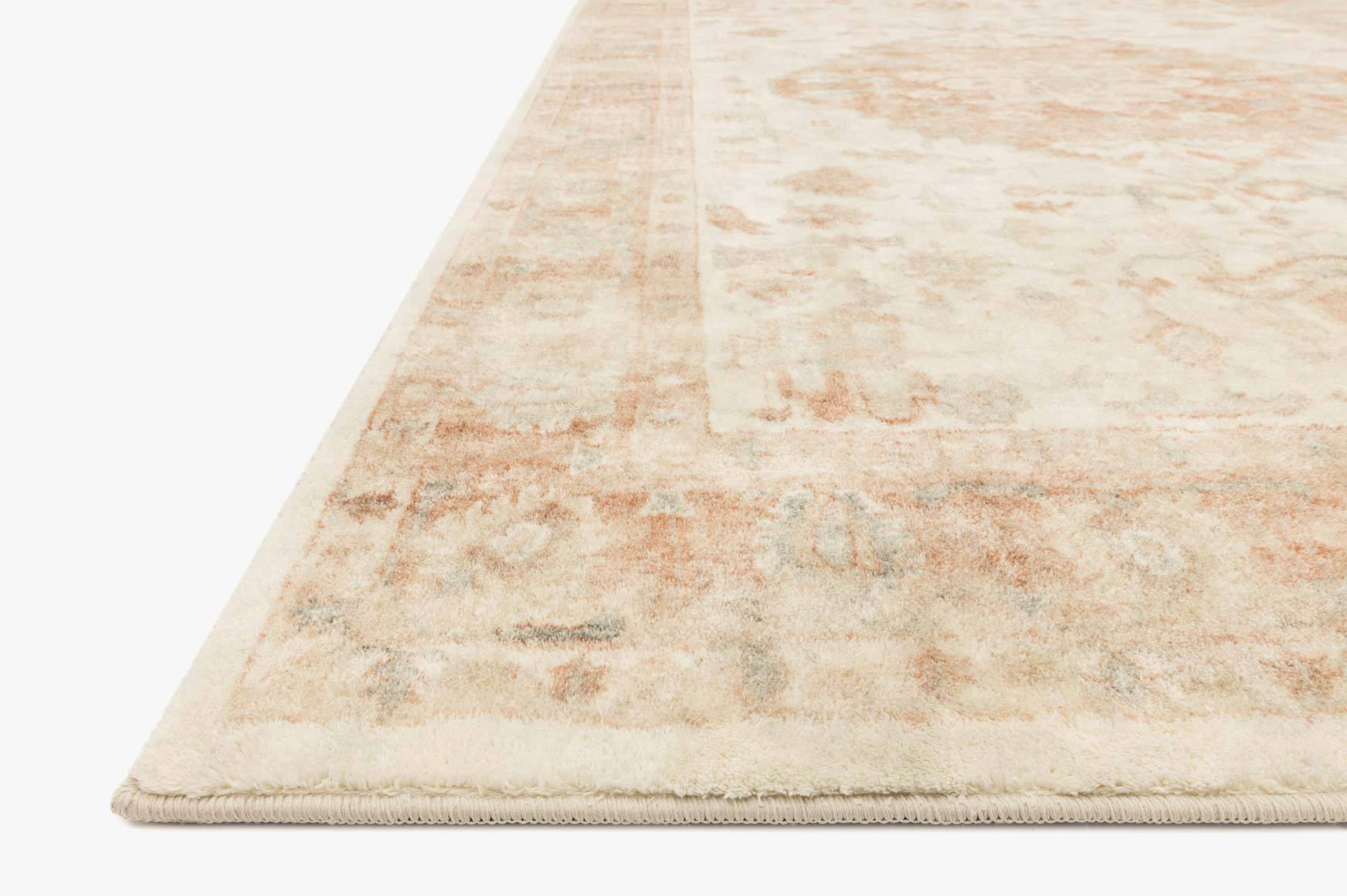 Rosette Area Rug Ivory / Terracotta