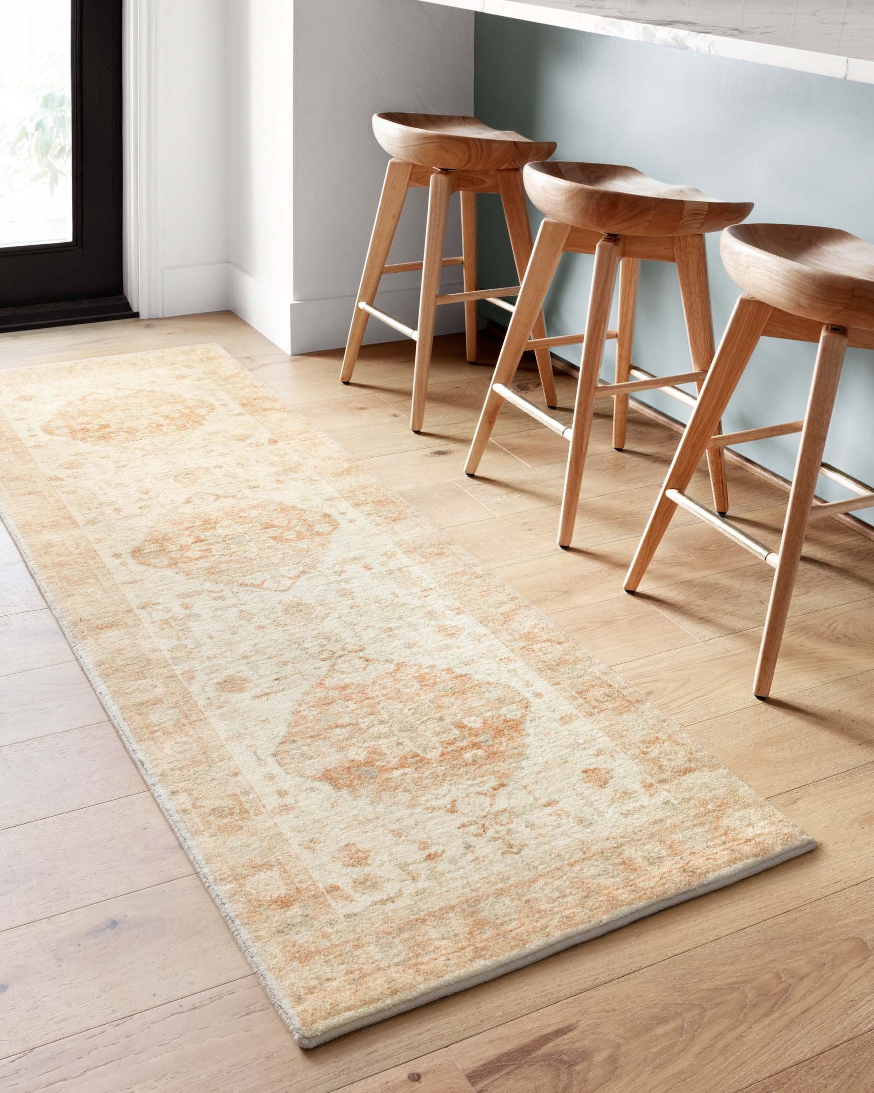 Rosette Area Rug Ivory / Terracotta