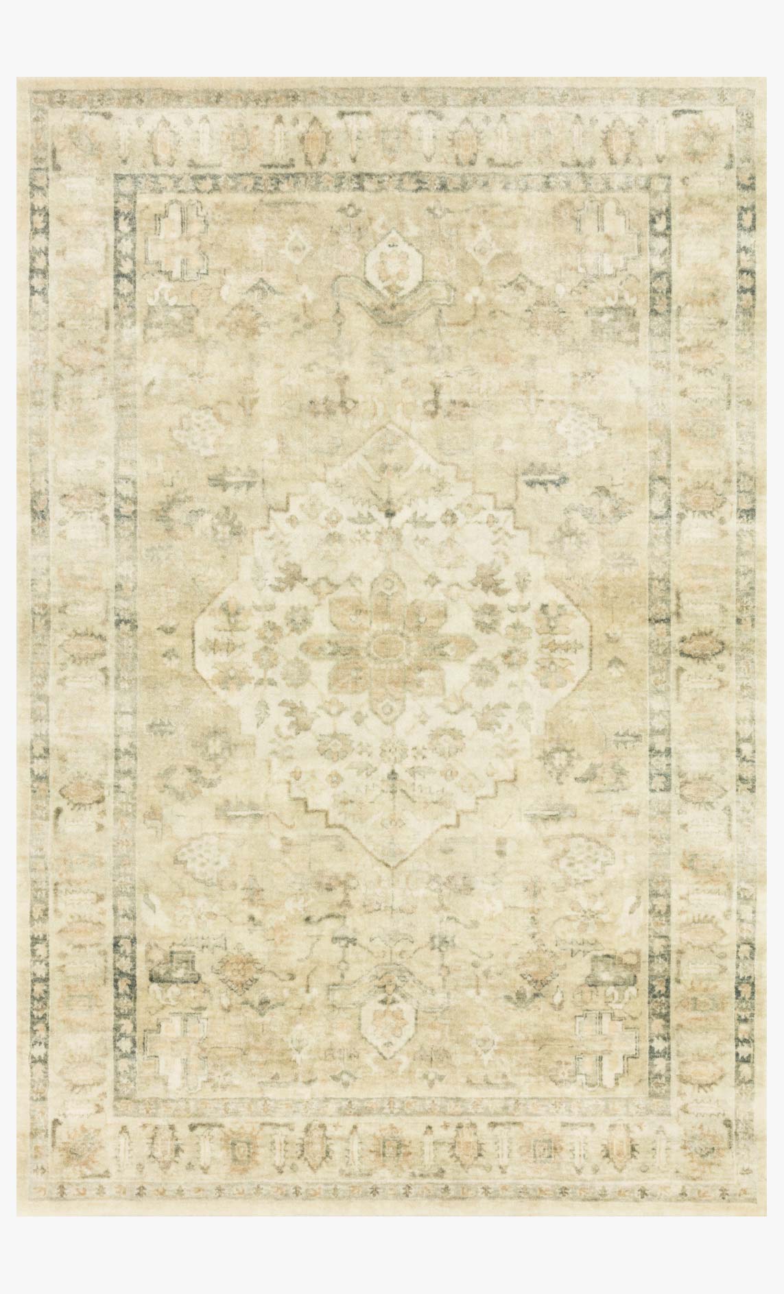 Rosette Area Rug Sand / Ivory