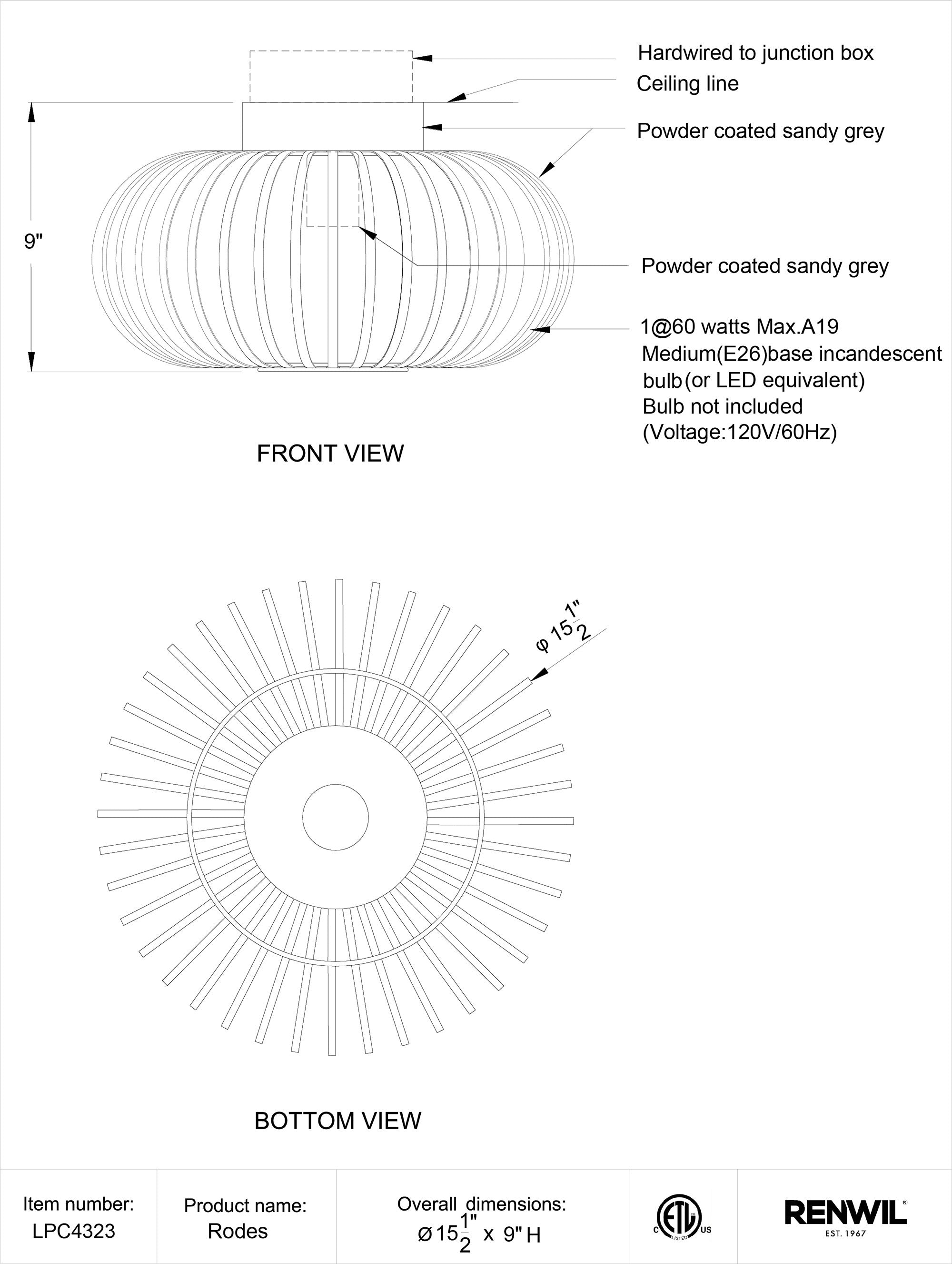 Rodes Ceiling Light