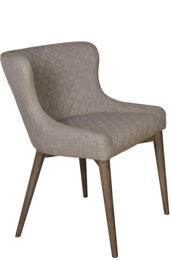 Mila Modern Dining Chair | Kitchen Chair-  Light Grey Fabric