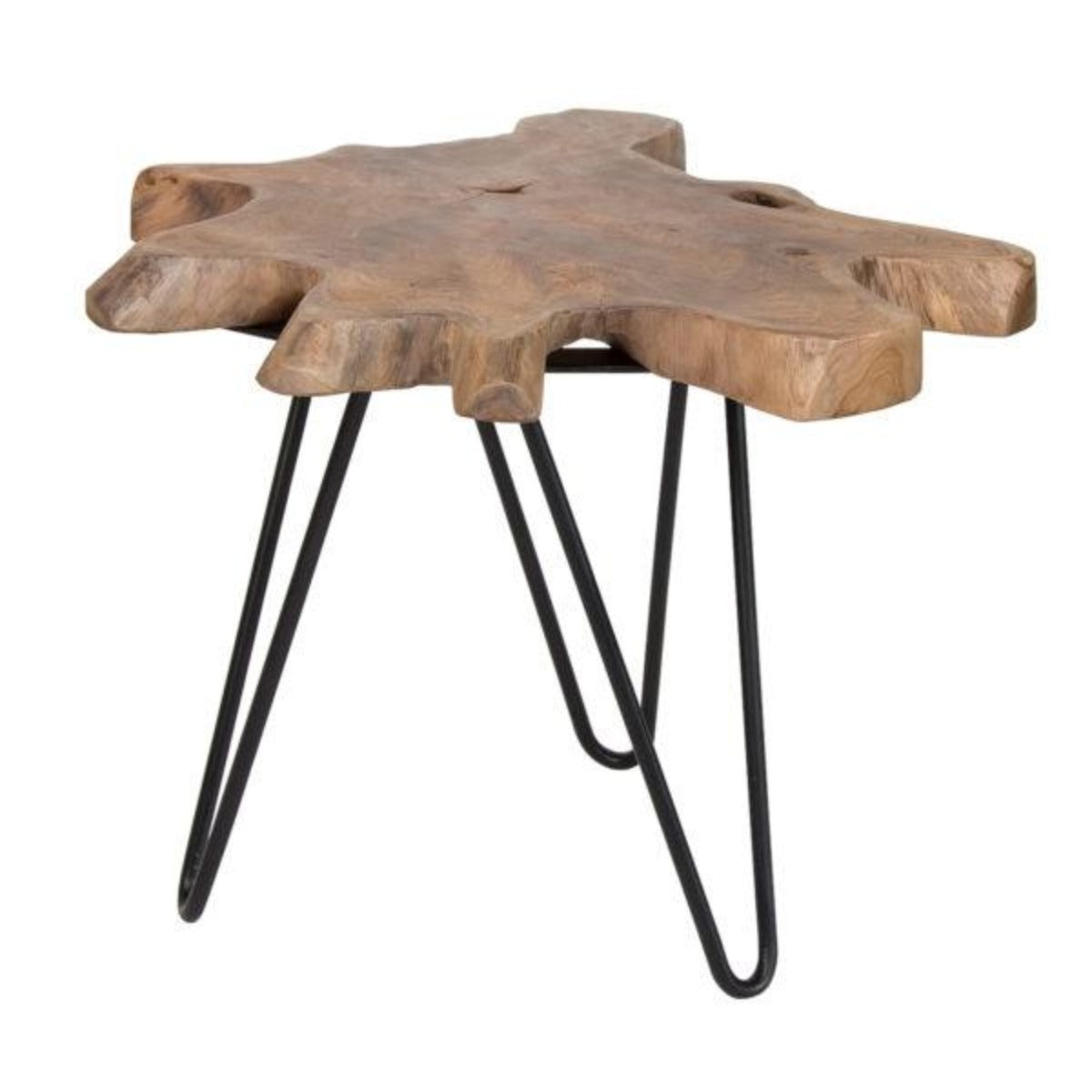 Natura Hairpin Teak Live Edge Nesting Table Small